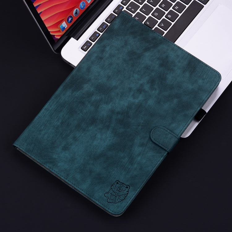 For iPad Air 11 2025 / 2024 Embossed Tiger Pattern Leather Tablet Case(Dark Blue) - iPad Air 11 2025 / 2024 Cases by PMC TechLife | Online Shopping South Africa | PMC TechLife | Buy Now Pay Later Mobicred