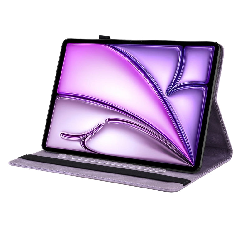 For iPad Air 11 2024 Butterfly Flower Embossed Leather Tablet Case(Purple) - iPad Air 11 2025 / 2024 Cases by PMC TechLife | Online Shopping South Africa | PMC TechLife | Buy Now Pay Later Mobicred