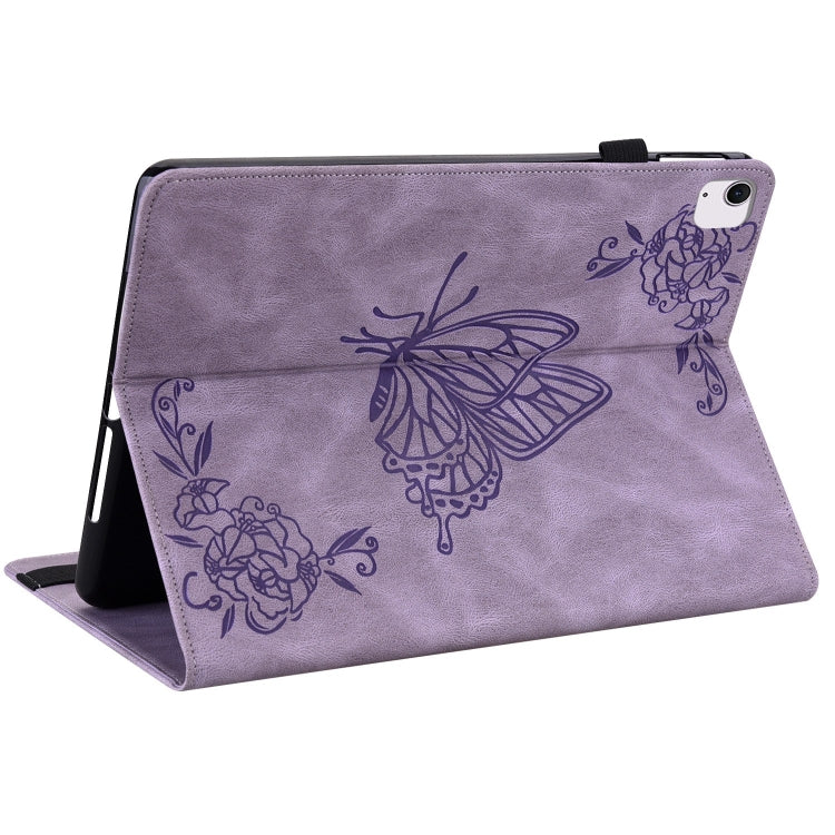 For iPad Air 11 2024 Butterfly Flower Embossed Leather Tablet Case(Purple) - iPad Air 11 2025 / 2024 Cases by PMC TechLife | Online Shopping South Africa | PMC TechLife | Buy Now Pay Later Mobicred