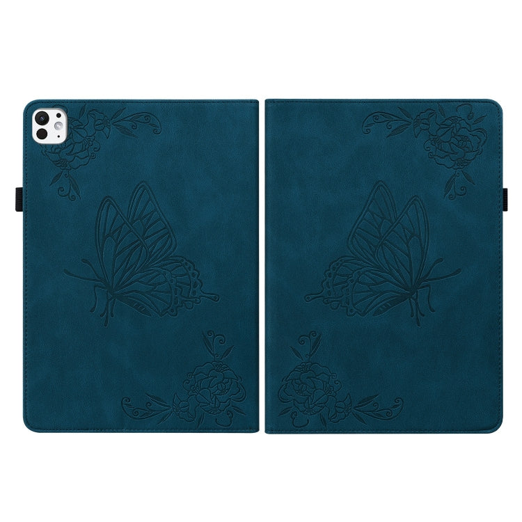 For iPad Pro 11 2024 Butterfly Flower Embossed Leather Tablet Case(Blue) - iPad Pro 11 2024 Cases by PMC TechLife | Online Shopping South Africa | PMC TechLife | Buy Now Pay Later Mobicred