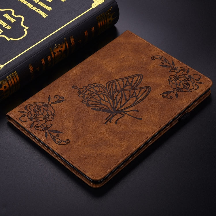For iPad Pro 11 2024 Butterfly Flower Embossed Leather Tablet Case(Brown) - iPad Pro 11 2024 Cases by PMC TechLife | Online Shopping South Africa | PMC TechLife | Buy Now Pay Later Mobicred