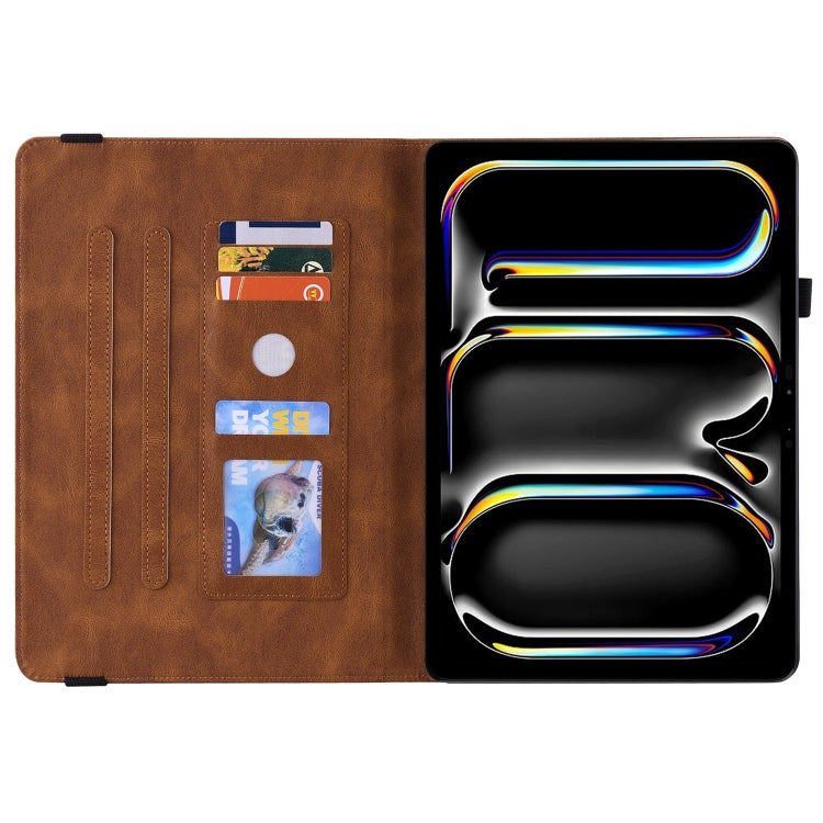 For iPad Pro 11 2024 Butterfly Flower Embossed Leather Tablet Case(Brown) - iPad Pro 11 2024 Cases by PMC TechLife | Online Shopping South Africa | PMC TechLife | Buy Now Pay Later Mobicred