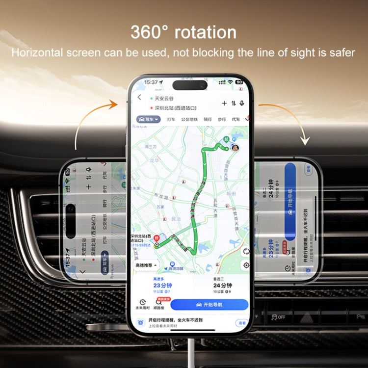 Momax Cm32 Q2 Mag Mount Metal Magnetic Wireless Fast Charging Car Holder - Car Holders by PMC TechLife | Online Shopping South Africa | PMC TechLife | Buy Now Pay Later Mobicred