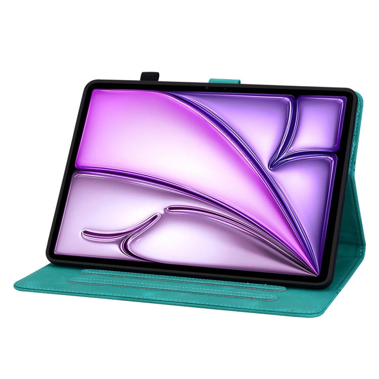 For iPad Air 13 2025 / 2024 Lily Embossed Leather Smart Tablet Case(Green) - iPad Air 13 2025 / 2024 Cases by PMC TechLife | Online Shopping South Africa | PMC TechLife | Buy Now Pay Later Mobicred