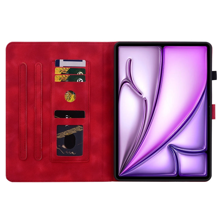 For iPad Air 13 2025 / 2024 Lily Embossed Leather Smart Tablet Case(Red) - iPad Air 13 2025 / 2024 Cases by PMC TechLife | Online Shopping South Africa | PMC TechLife | Buy Now Pay Later Mobicred