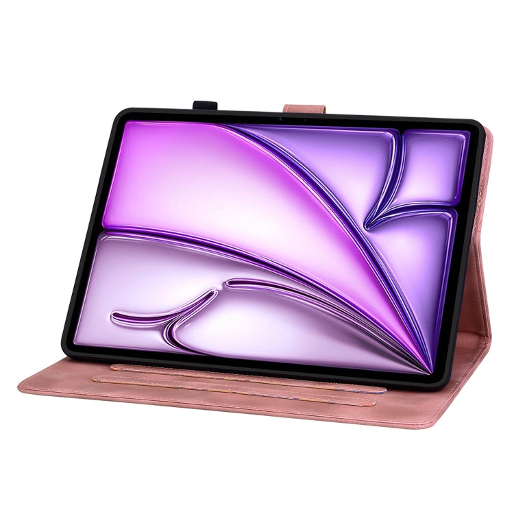 For iPad Air 11 2024 Lily Embossed Leather Smart Tablet Case(Pink) - iPad Air 11 2024 Cases by PMC TechLife | Online Shopping South Africa | PMC TechLife | Buy Now Pay Later Mobicred