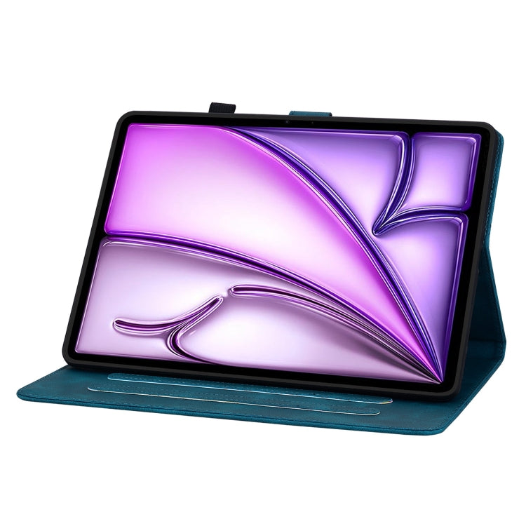 For iPad Air 11 2024 Lily Embossed Leather Smart Tablet Case(Dark Blue) - iPad Air 11 2024 Cases by PMC TechLife | Online Shopping South Africa | PMC TechLife | Buy Now Pay Later Mobicred