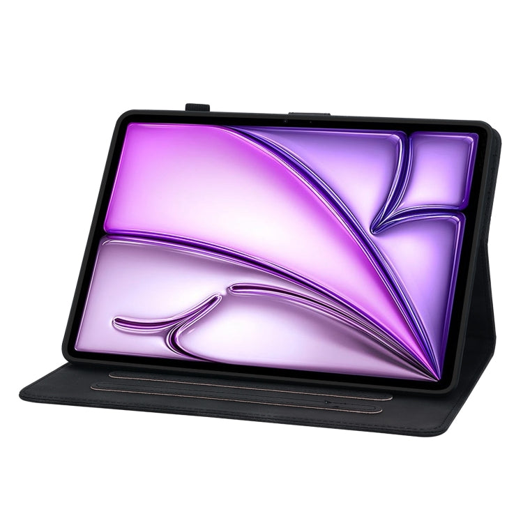For iPad Air 11 2024 Lily Embossed Leather Smart Tablet Case(Black) - iPad Air 11 2024 Cases by PMC TechLife | Online Shopping South Africa | PMC TechLife | Buy Now Pay Later Mobicred