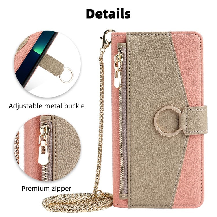 For Itel P55+ 4G Crossbody Litchi Texture Leather Phone Case(Pink) - More Brand by PMC TechLife | Online Shopping South Africa | PMC TechLife | Buy Now Pay Later Mobicred