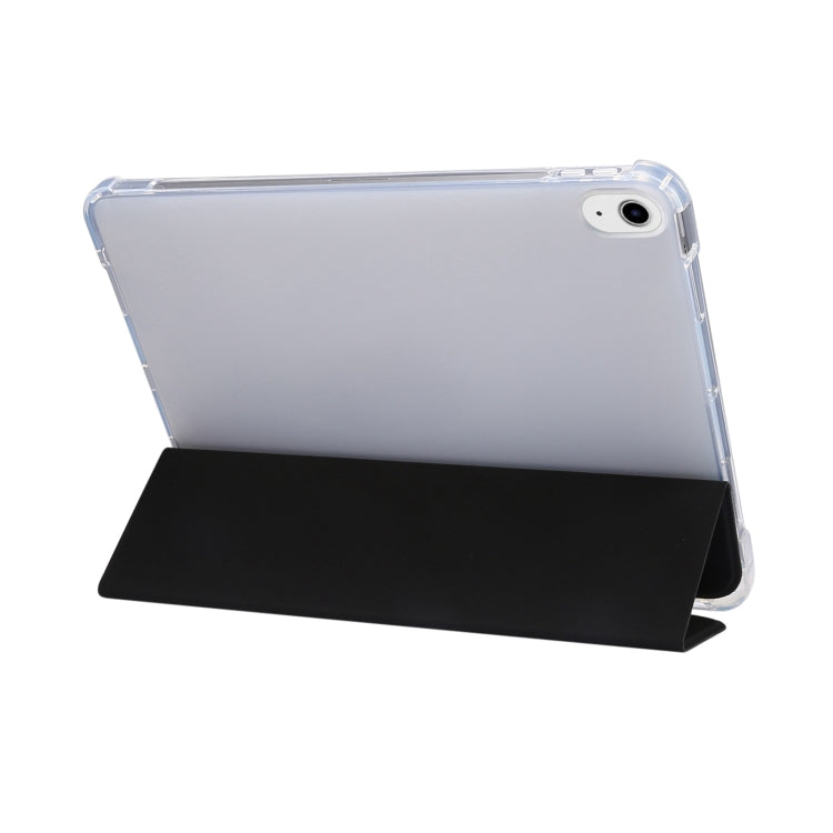For iPad Air 11 2025 / 2024 3-folding Electric Pressed Skin Texture Leather Tablet Case(Black) - More iPad Cases by PMC TechLife | Online Shopping South Africa | PMC TechLife | Buy Now Pay Later Mobicred