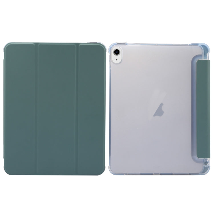 For iPad Air 11 2024 3-folding Electric Pressed Skin Texture Leather Tablet Case(Deep Green) - iPad Air 11 2024 Cases by PMC TechLife | Online Shopping South Africa | PMC TechLife | Buy Now Pay Later Mobicred