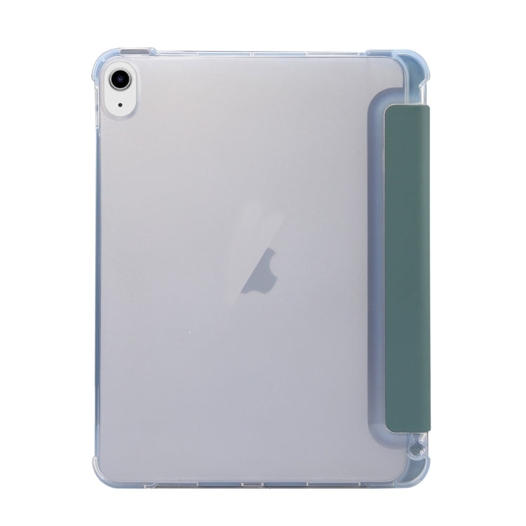 For iPad Air 11 2024 3-folding Electric Pressed Skin Texture Leather Tablet Case(Deep Green) - iPad Air 11 2024 Cases by PMC TechLife | Online Shopping South Africa | PMC TechLife | Buy Now Pay Later Mobicred