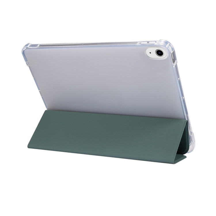 For iPad Air 11 2024 3-folding Electric Pressed Skin Texture Leather Tablet Case(Deep Green) - iPad Air 11 2024 Cases by PMC TechLife | Online Shopping South Africa | PMC TechLife | Buy Now Pay Later Mobicred