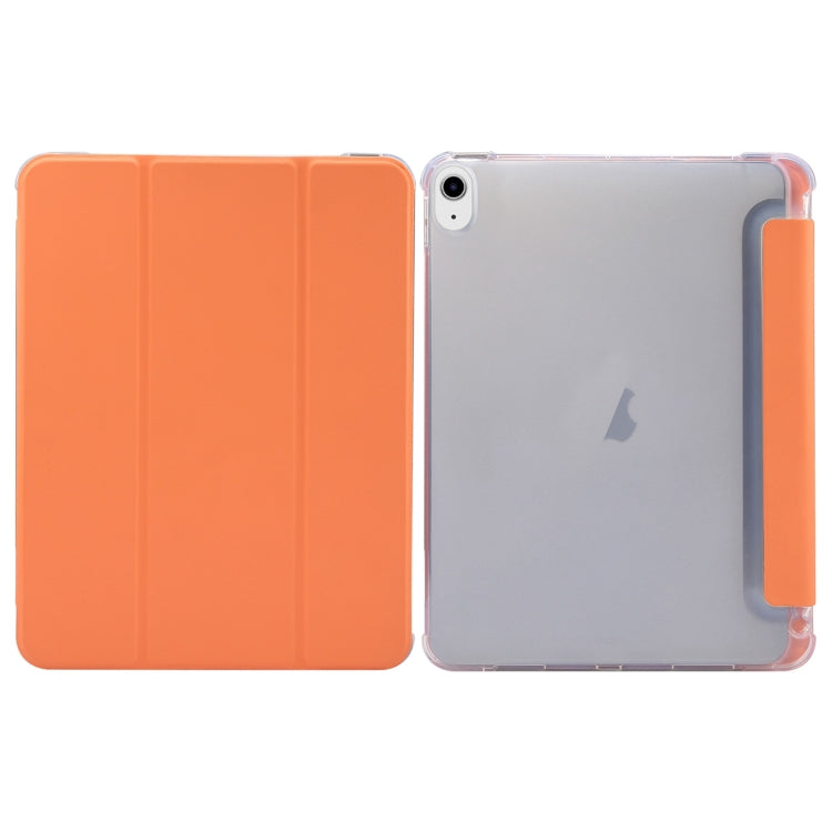 For iPad Air 11 2024 3-folding Electric Pressed Skin Texture Leather Tablet Case(Orange) - iPad Air 11 2024 Cases by PMC TechLife | Online Shopping South Africa | PMC TechLife | Buy Now Pay Later Mobicred