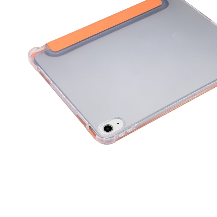 For iPad Air 11 2024 3-folding Electric Pressed Skin Texture Leather Tablet Case(Orange) - iPad Air 11 2024 Cases by PMC TechLife | Online Shopping South Africa | PMC TechLife | Buy Now Pay Later Mobicred