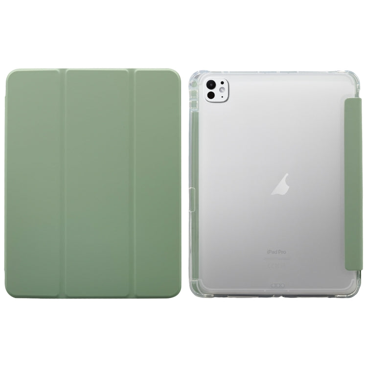 For iPad Pro 11 2024 3-folding Electric Pressed Skin Texture Leather Tablet Case(Green) - iPad Pro 11 2024 Cases by PMC TechLife | Online Shopping South Africa | PMC TechLife | Buy Now Pay Later Mobicred