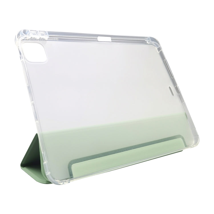 For iPad Pro 11 2024 3-folding Electric Pressed Skin Texture Leather Tablet Case(Green) - iPad Pro 11 2024 Cases by PMC TechLife | Online Shopping South Africa | PMC TechLife | Buy Now Pay Later Mobicred