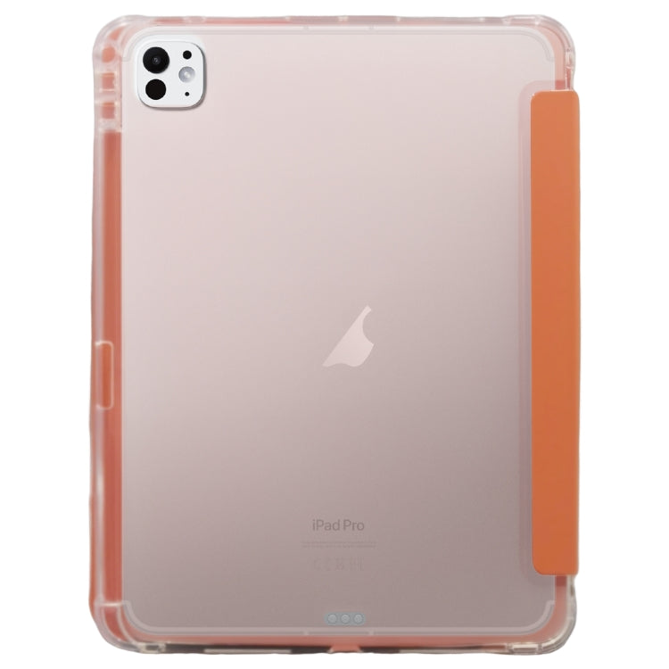 For iPad Pro 11 2024 3-folding Electric Pressed Skin Texture Leather Tablet Case(Orange) - iPad Pro 11 2024 Cases by PMC TechLife | Online Shopping South Africa | PMC TechLife | Buy Now Pay Later Mobicred