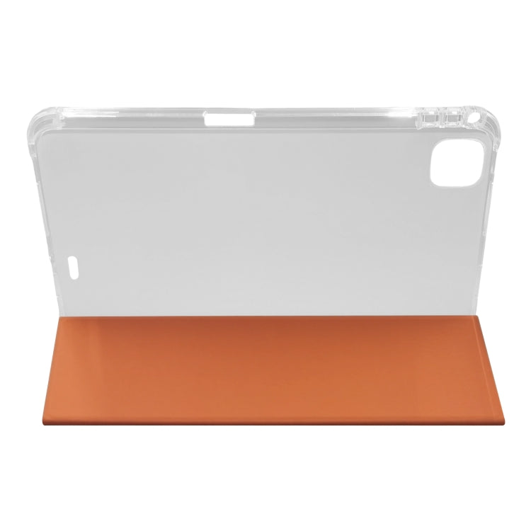For iPad Pro 11 2024 3-folding Electric Pressed Skin Texture Leather Tablet Case(Orange) - iPad Pro 11 2024 Cases by PMC TechLife | Online Shopping South Africa | PMC TechLife | Buy Now Pay Later Mobicred