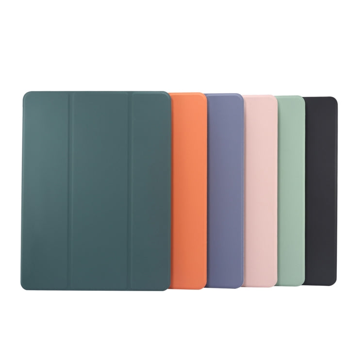 For iPad Pro 11 2024 3-folding Electric Pressed Skin Texture Leather Tablet Case(Green) - iPad Pro 11 2024 Cases by PMC TechLife | Online Shopping South Africa | PMC TechLife | Buy Now Pay Later Mobicred