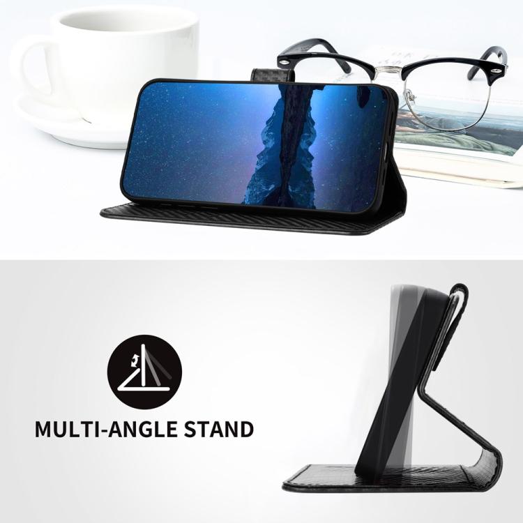 For iPhone 17 Air YX0070 Carbon Fiber Buckle Leather Phone Case with Lanyard(Black) - free shipping - PMc TechLife - Order now!