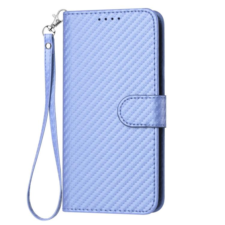 For iPhone 17 Pro YX0070 Carbon Fiber Buckle Leather Phone Case with Lanyard(Light Purple) - free shipping - PMc TechLife - Order now!