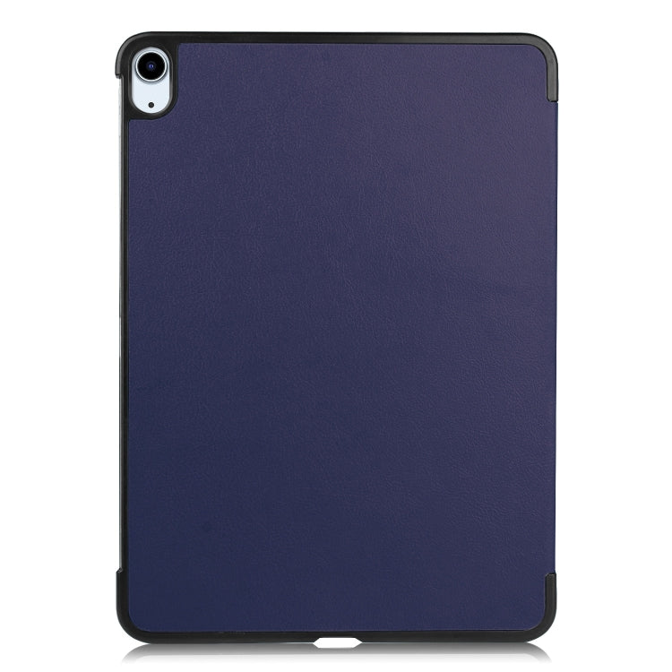 For iPad Air 13 2024 / 2025 Custer Pure Color 3-Fold Holder Smart Leather Tablet Case(Dark Blue) - iPad Air 13 2025 / 2024 Cases by PMC TechLife | Online Shopping South Africa | PMC TechLife | Buy Now Pay Later Mobicred