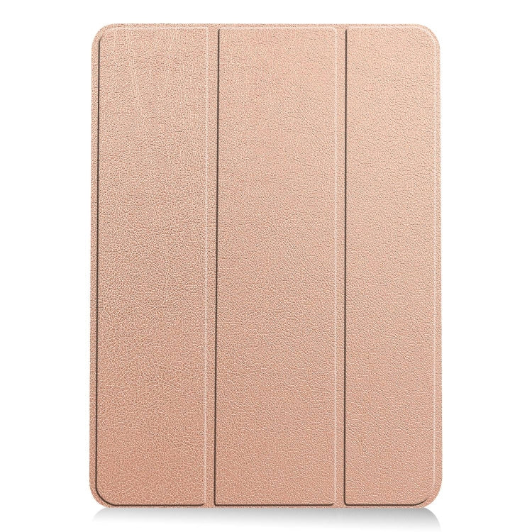 For iPad Air 13 2024 Custer Pure Color 3-Fold Holder Smart Leather Tablet Case(Rose Gold) - iPad Air 13 2024 Cases by PMC TechLife | Online Shopping South Africa | PMC TechLife | Buy Now Pay Later Mobicred