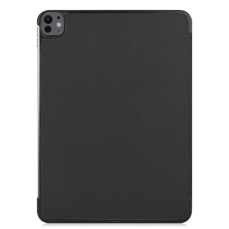 For iPad Pro 13 2024 Custer Pure Color 3-Fold Holder Smart Leather Tablet Case(Black) - iPad Pro 13 2024 Cases by PMC TechLife | Online Shopping South Africa | PMC TechLife | Buy Now Pay Later Mobicred