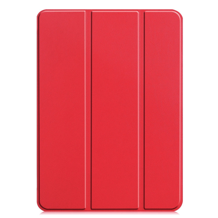 For iPad Pro 13 2024 Custer Pure Color 3-Fold Holder Smart Leather Tablet Case(Red) - free shipping - PMC TechLife - Order now!