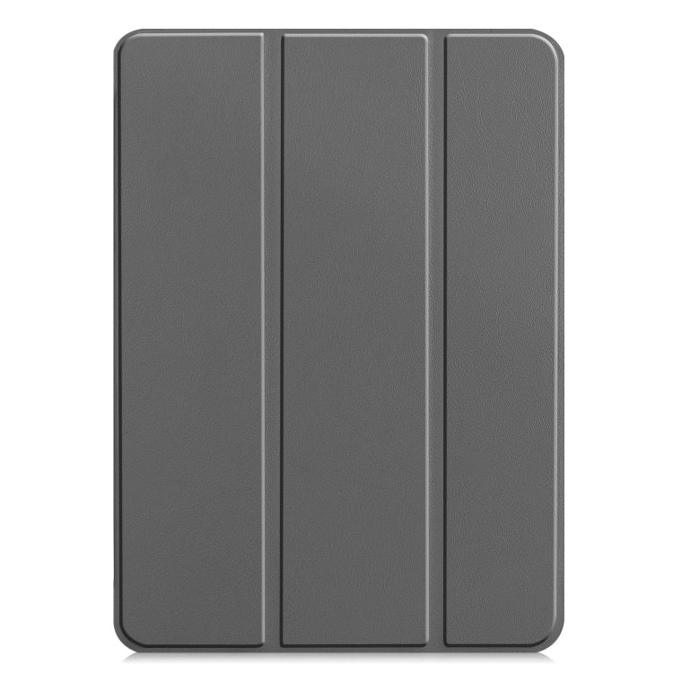 For iPad Pro 13 2024 Custer Pure Color 3-Fold Holder Smart Leather Tablet Case(Grey) - iPad Pro 13 2024 Cases by PMC TechLife | Online Shopping South Africa | PMC TechLife | Buy Now Pay Later Mobicred