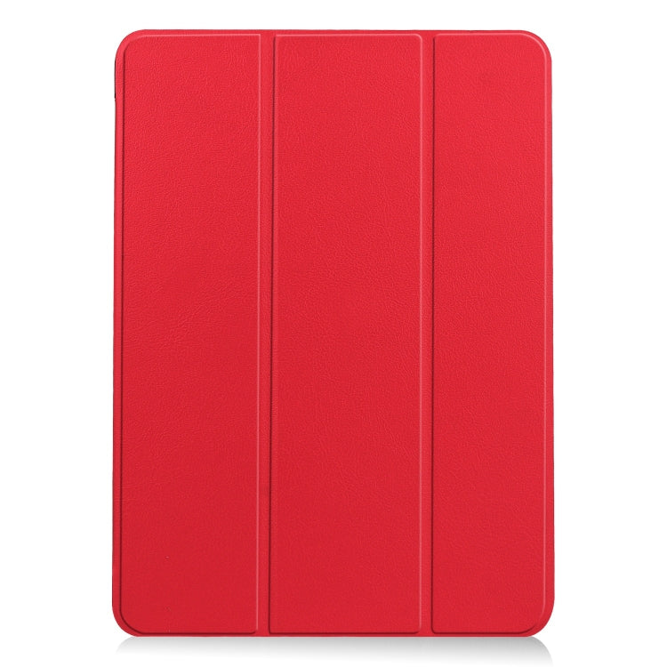 For iPad Air 11 2025 / 2024 Custer Pure Color 3-Fold Holder Smart Leather Tablet Case(Red) - iPad Air 11 2025 / 2024 Cases by PMC TechLife | Online Shopping South Africa | PMC TechLife | Buy Now Pay Later Mobicred