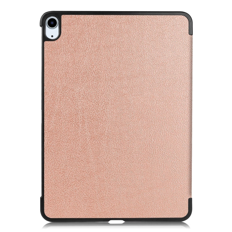 For iPad Air 11 2024 Custer Pure Color 3-Fold Holder Smart Leather Tablet Case(Rose Gold) - iPad Air 11 2024 Cases by PMC TechLife | Online Shopping South Africa | PMC TechLife | Buy Now Pay Later Mobicred