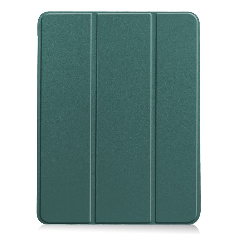 For iPad Air 11 2025 / 2024 Custer Pure Color 3-Fold Holder Smart Leather Tablet Case(Dark Green) - iPad Air 11 2025 / 2024 Cases by PMC TechLife | Online Shopping South Africa | PMC TechLife | Buy Now Pay Later Mobicred