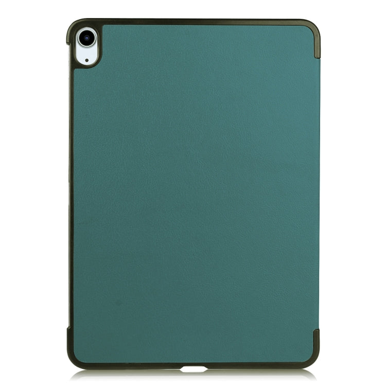 For iPad Air 11 2025 / 2024 Custer Pure Color 3-Fold Holder Smart Leather Tablet Case(Dark Green) - iPad Air 11 2025 / 2024 Cases by PMC TechLife | Online Shopping South Africa | PMC TechLife | Buy Now Pay Later Mobicred