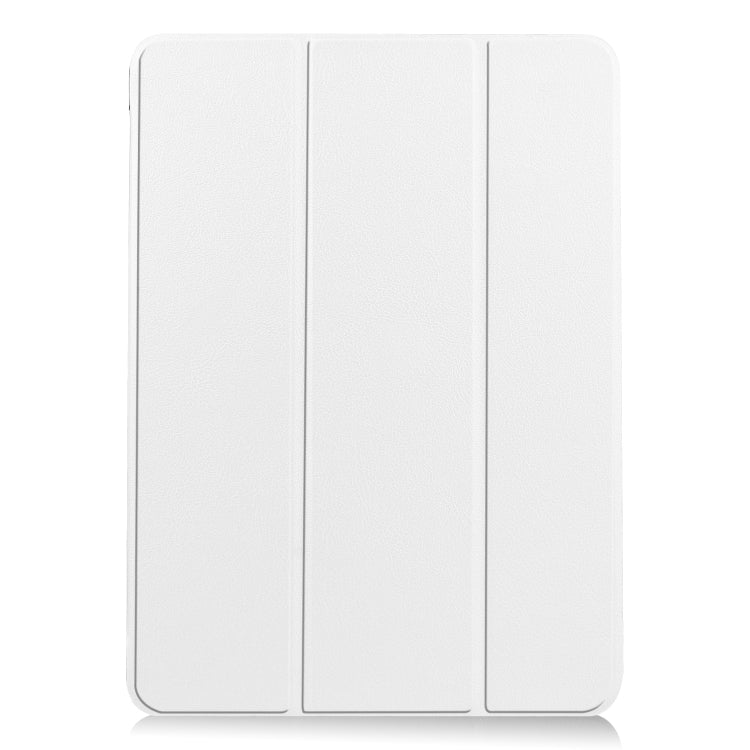 For iPad Air 11 2025 / 2024 Custer Pure Color 3-Fold Holder Smart Leather Tablet Case(White) - iPad Air 11 2025 / 2024 Cases by PMC TechLife | Online Shopping South Africa | PMC TechLife | Buy Now Pay Later Mobicred