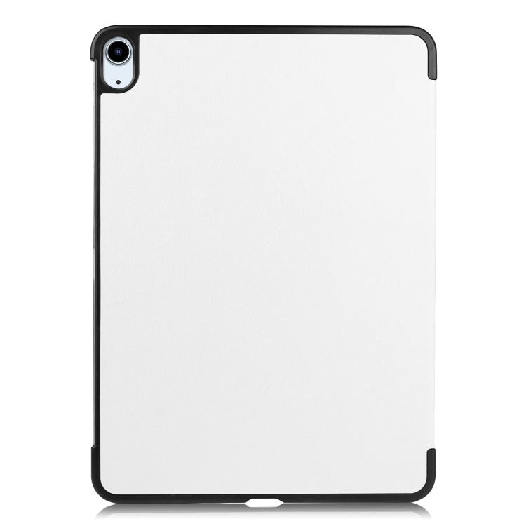 For iPad Air 11 2025 / 2024 Custer Pure Color 3-Fold Holder Smart Leather Tablet Case(White) - iPad Air 11 2025 / 2024 Cases by PMC TechLife | Online Shopping South Africa | PMC TechLife | Buy Now Pay Later Mobicred