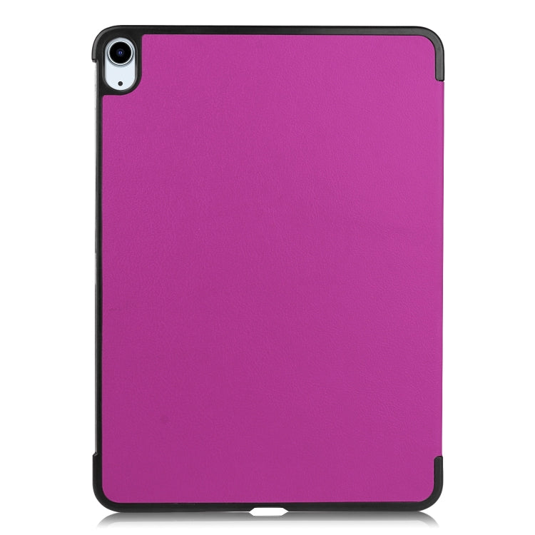 For iPad Air 11 2024 Custer Pure Color 3-Fold Holder Smart Leather Tablet Case(Purple) - iPad Air 11 2024 Cases by PMC TechLife | Online Shopping South Africa | PMC TechLife | Buy Now Pay Later Mobicred