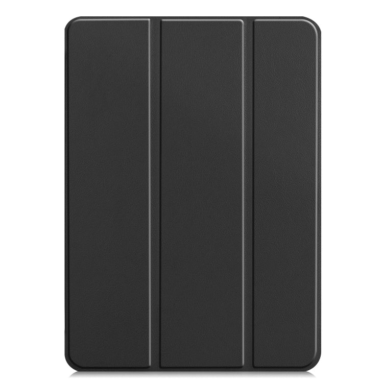 For iPad Pro 11 2024 Custer Pure Color 3-Fold Holder Smart Leather Tablet Case(Black) - iPad Pro 11 2024 Cases by PMC TechLife | Online Shopping South Africa | PMC TechLife | Buy Now Pay Later Mobicred