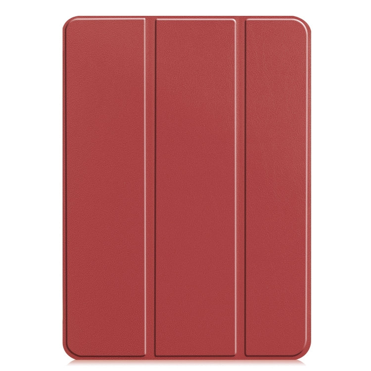 For iPad Pro 11 2024 Custer Pure Color 3-Fold Holder Smart Leather Tablet Case(Wine Red) - iPad Pro 11 2024 Cases by PMC TechLife | Online Shopping South Africa | PMC TechLife | Buy Now Pay Later Mobicred
