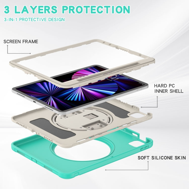 For iPad Pro 11 2024 Spider Wheel Silicone Hybrid PC Tablet Case(Mint Green) - iPad Pro 11 2024 Cases by PMC TechLife | Online Shopping South Africa | PMC TechLife | Buy Now Pay Later Mobicred