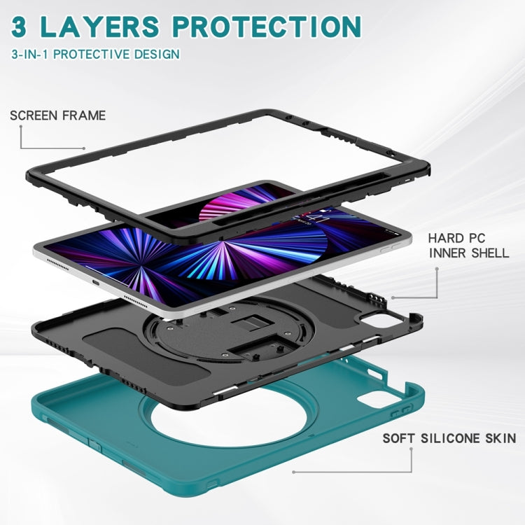 For iPad Pro 11 2024 Spider Wheel Silicone Hybrid PC Tablet Case(Blue) - iPad Pro 11 2024 Cases by PMC TechLife | Online Shopping South Africa | PMC TechLife | Buy Now Pay Later Mobicred