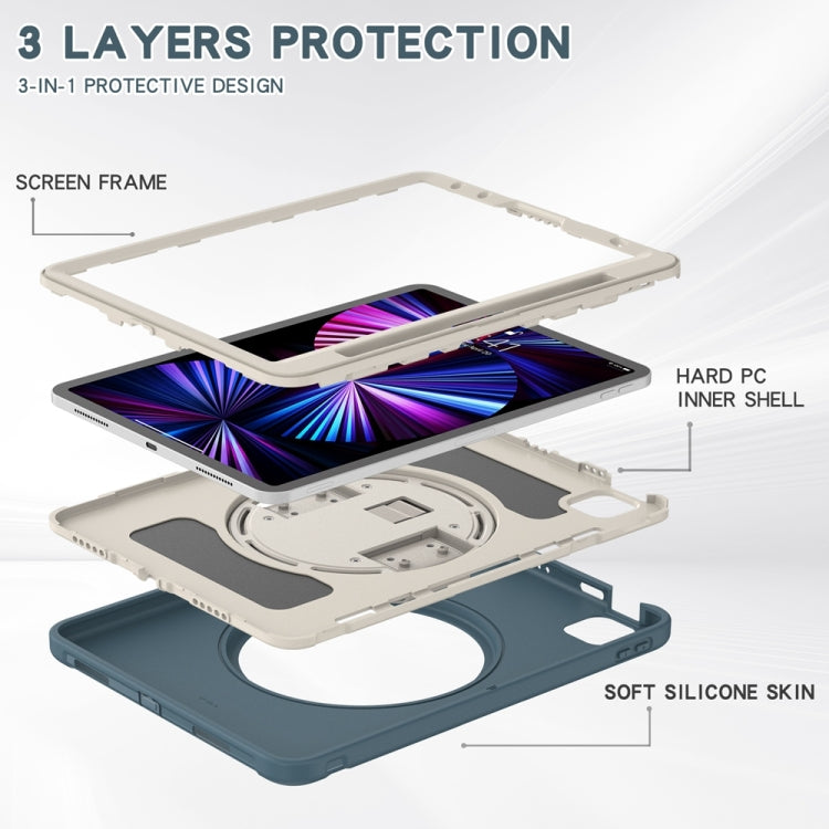 For iPad Pro 11 2024 Spider Wheel Silicone Hybrid PC Tablet Case(Cornflower Blue) - iPad Pro 11 2024 Cases by PMC TechLife | Online Shopping South Africa | PMC TechLife | Buy Now Pay Later Mobicred