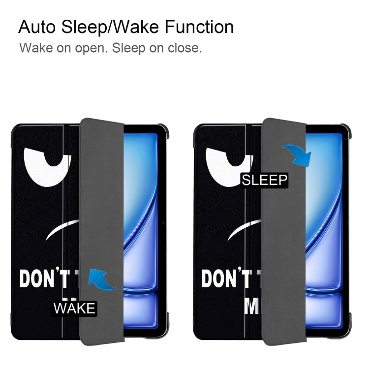 For iPad Air 13 2024 Custer Painted 3-Fold Holder Smart Leather Tablet Case(Big Eyes ME) - iPad Air 13 2024 Cases by PMC TechLife | Online Shopping South Africa | PMC TechLife | Buy Now Pay Later Mobicred