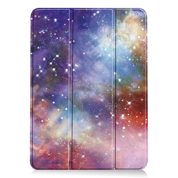 For iPad Air 13 2024 Custer Painted 3-Fold Holder Smart Leather Tablet Case(Milky Way Nebula) - iPad Air 13 2024 Cases by PMC TechLife | Online Shopping South Africa | PMC TechLife | Buy Now Pay Later Mobicred