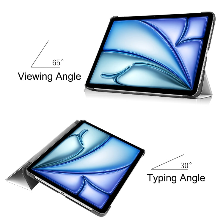 For iPad Air 13 2025 / 2024 Custer Painted 3-Fold Holder Smart Leather Tablet Case(Lazy Cat) - iPad Air 13 2025 / 2024 Cases by PMC TechLife | Online Shopping South Africa | PMC TechLife | Buy Now Pay Later Mobicred