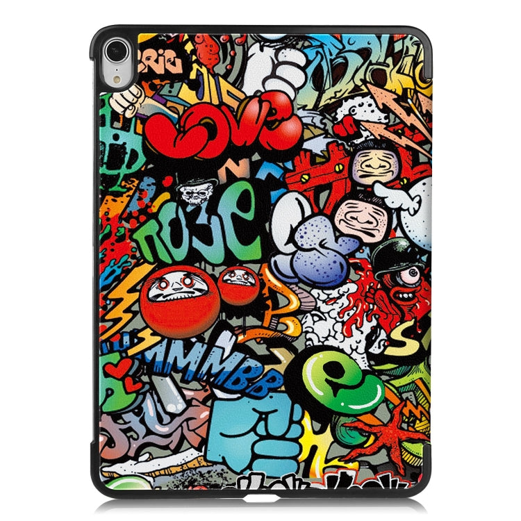 For iPad Air 13 2024 Custer Painted 3-Fold Holder Smart Leather Tablet Case(Graffiti) - iPad Air 13 2024 Cases by PMC TechLife | Online Shopping South Africa | PMC TechLife | Buy Now Pay Later Mobicred