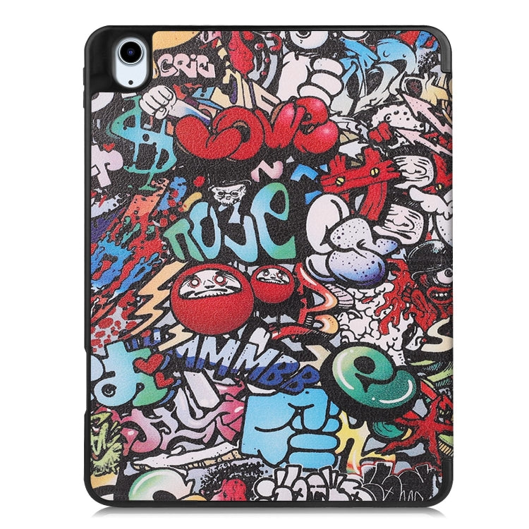 For iPad Air 11 2024 Custer Painted 3-Fold Holder Smart Leather Tablet Case(Graffiti) - iPad Air 11 2024 Cases by PMC TechLife | Online Shopping South Africa | PMC TechLife | Buy Now Pay Later Mobicred
