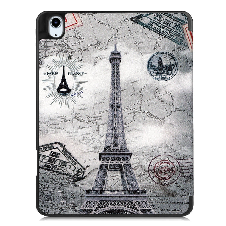 For iPad Air 11 2024 / 2025 Custer Painted 3-Fold Holder Smart Leather Tablet Case(Eiffel Tower) - iPad Air 11 2025 / 2024 Cases by PMC TechLife | Online Shopping South Africa | PMC TechLife | Buy Now Pay Later Mobicred