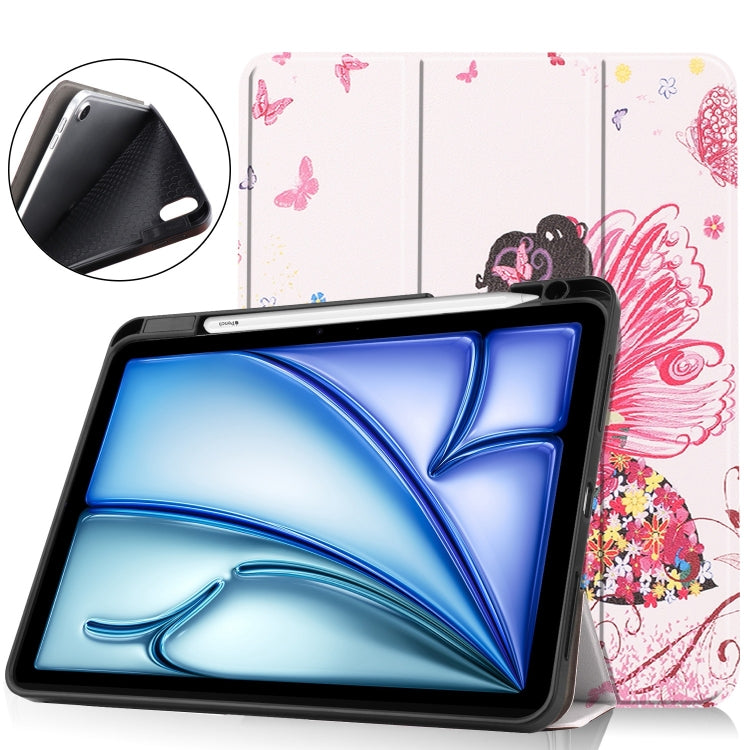 For iPad Air 11 2024 Custer Painted 3-Fold Holder Smart Leather Tablet Case(Elf Girl) - iPad Air 11 2024 Cases by PMC TechLife | Online Shopping South Africa | PMC TechLife | Buy Now Pay Later Mobicred